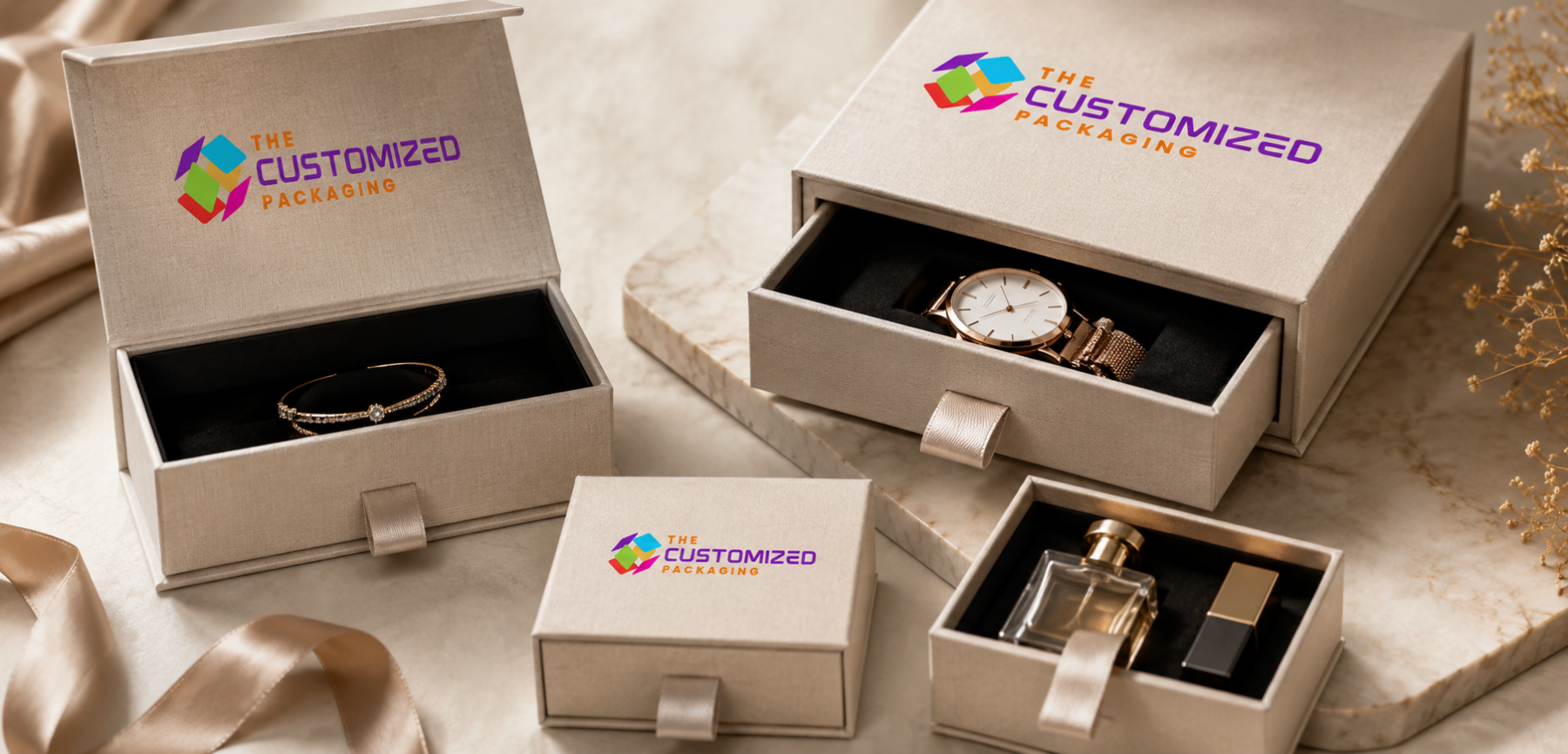 Linen Magnetic Boxes for Jewelry and Watches Linen Magnetic Boxes for Jewelry and Watches